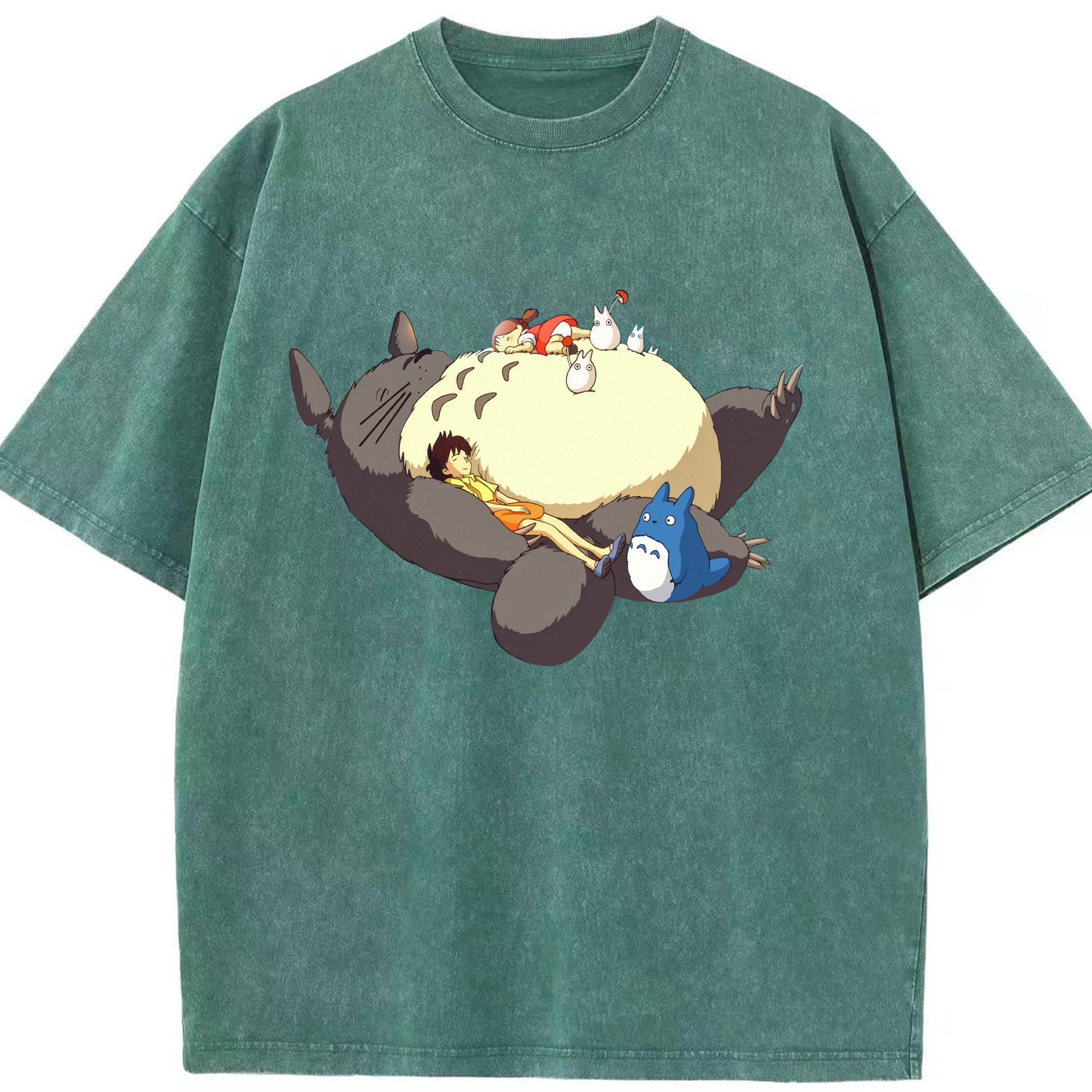 （画像用） となりのトトロ 草壁メイ 草壁サツキ My Neighbor Totoro Satsuki Kusakabe Mei Kusakabe 綿100% ヴィンテージ風 半袖Tシャツ（フロントプリント）